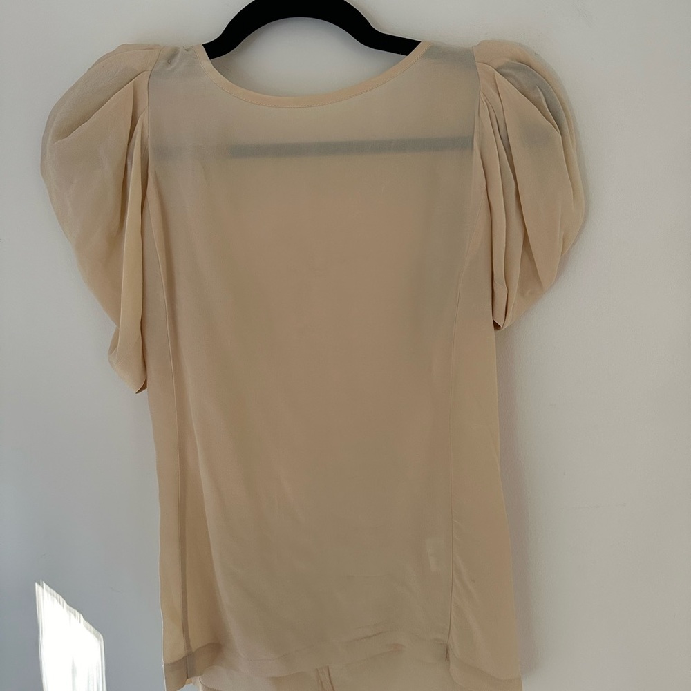 Maje 100% Silk Elegant Cream Blouse Size S